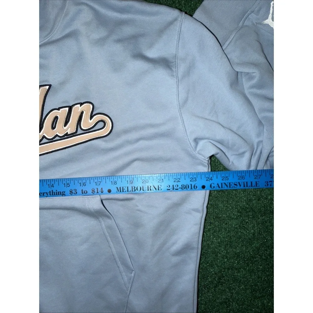 Jordan Flight MVP Fleece Pullover Hoodie Men's Size Large Light Blue Fit Like XL